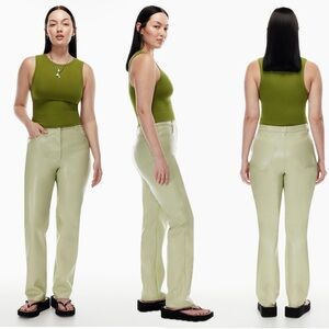 Aritzia Wilfred light green Melina pants faux leather pleather vegan Sz 6
